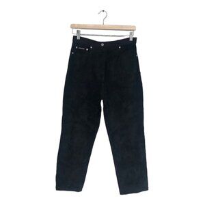 Escalade Suede Pants Women’s Size‎ Medium Black Vintage Front High Waisted Paris